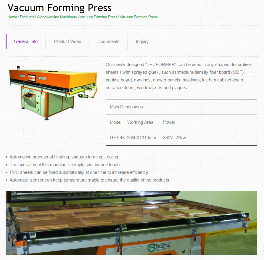 Vacuum Forming Press